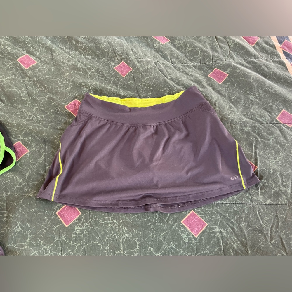 Champion Women's Black and Gray Skorts with Neon Accents - Picture 3 of 11
